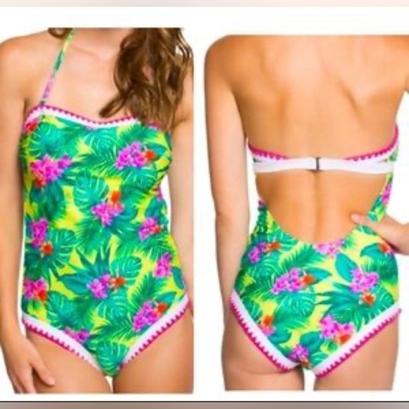 Betsey Johnson Other - Betsey Johnson Pink Floral One-Piece Swimsuit Women Size Small​